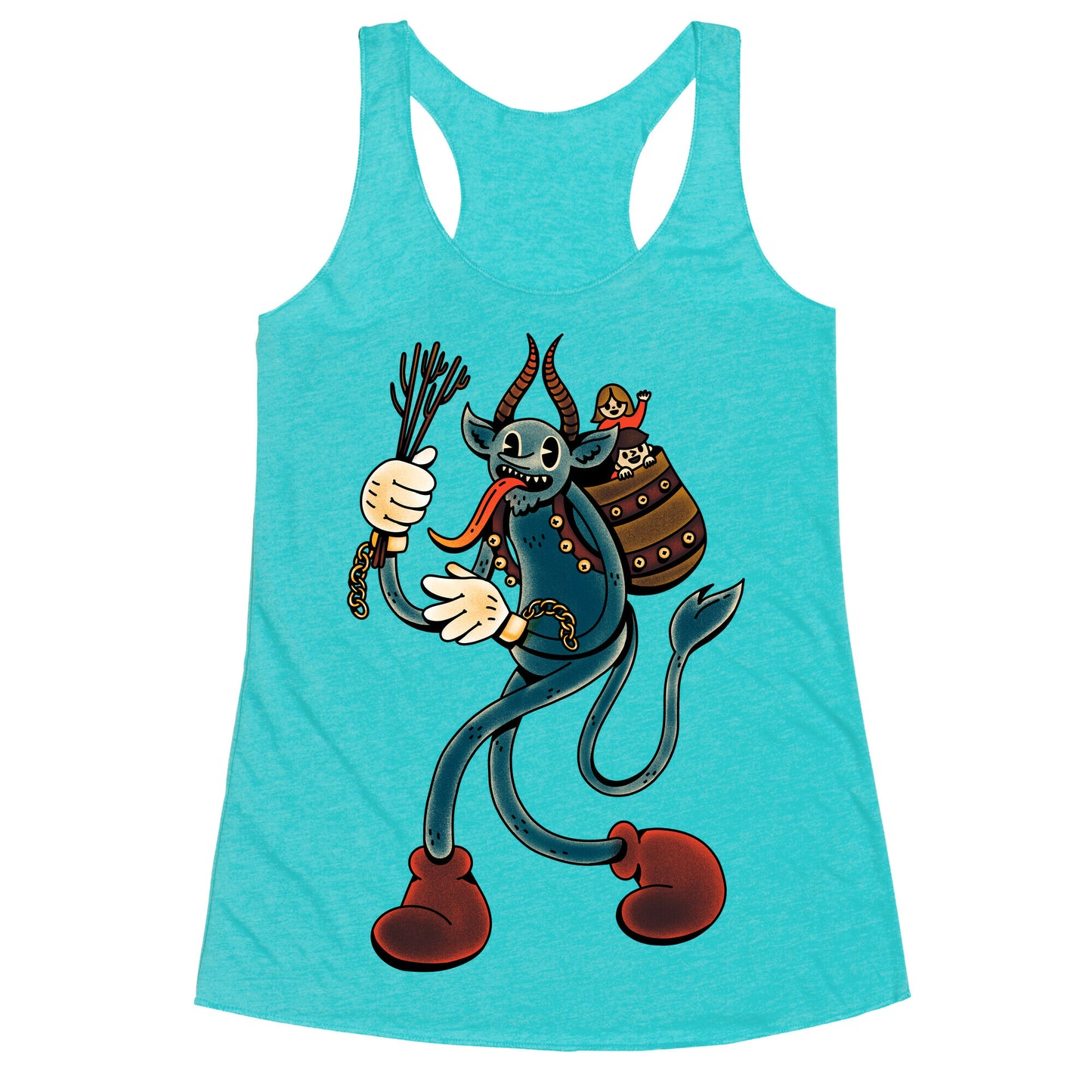 Krampus Cartoon Racerback Tank