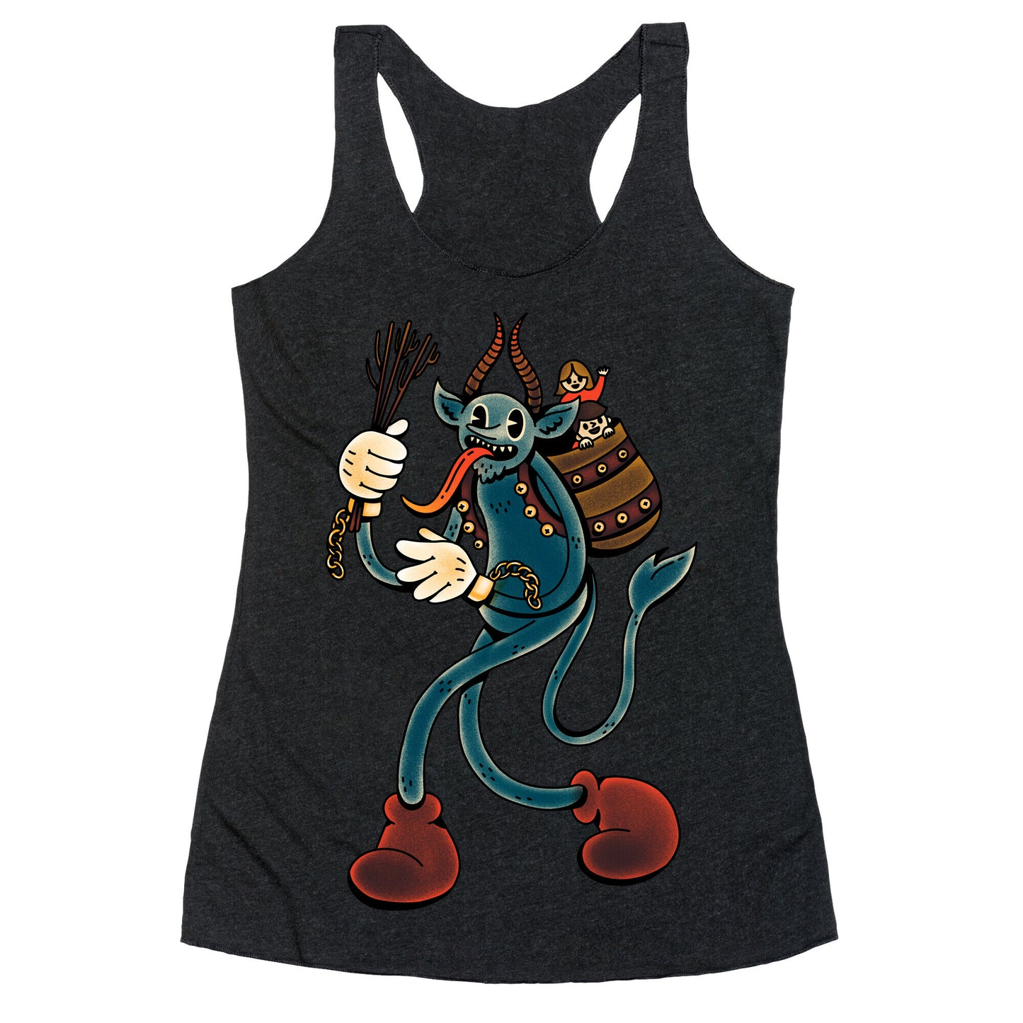 Krampus Cartoon Racerback Tank