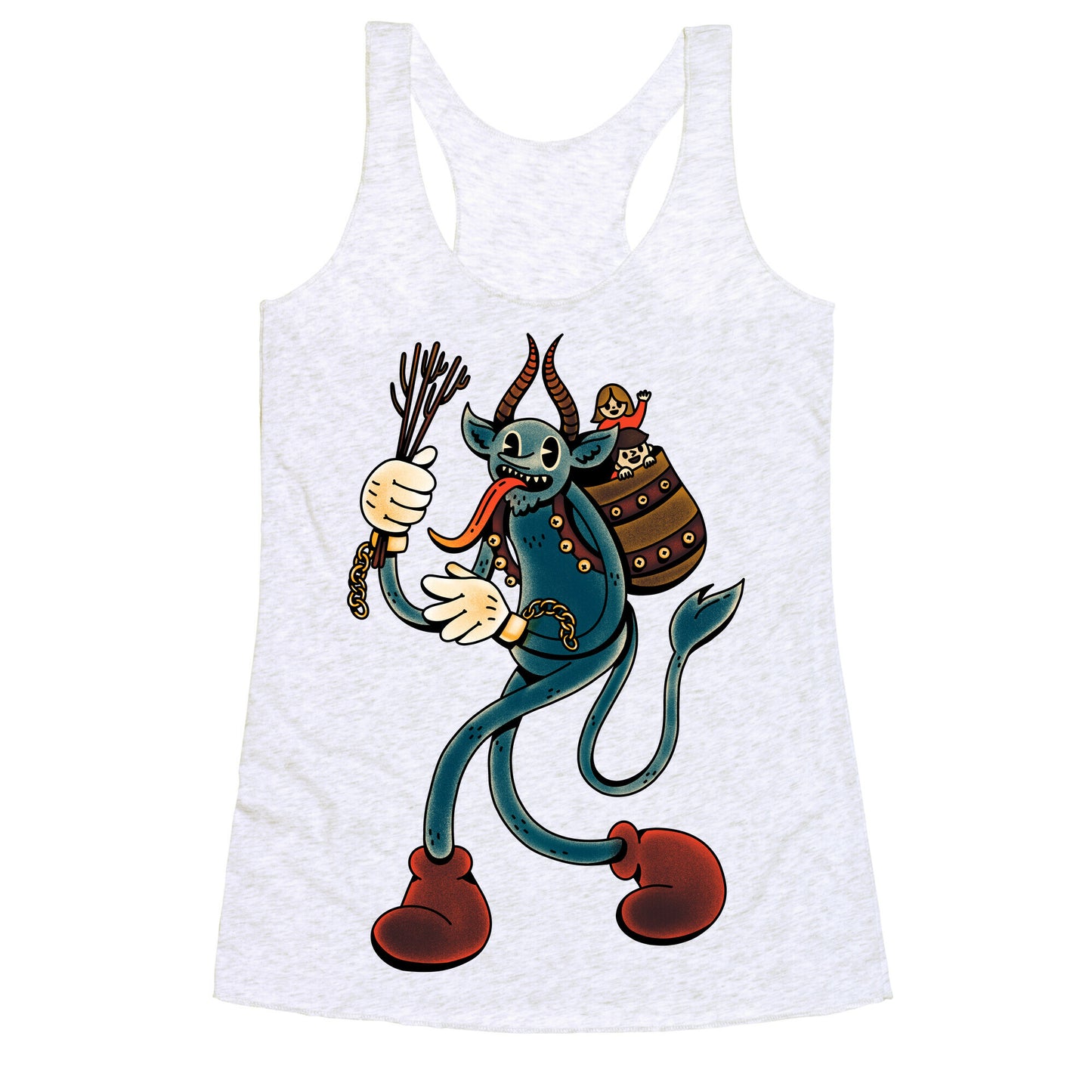 Krampus Cartoon Racerback Tank
