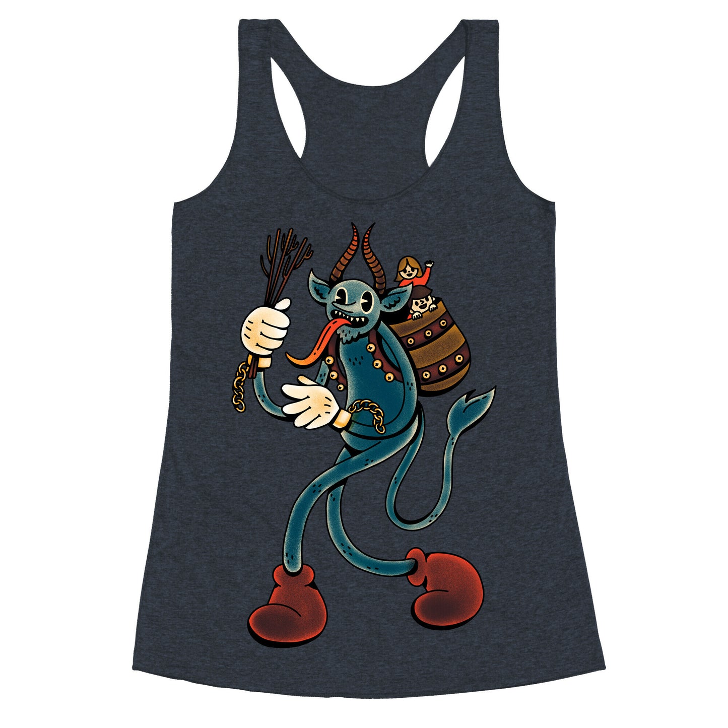 Krampus Cartoon Racerback Tank
