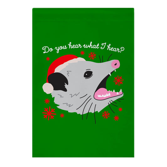 Do You Hear What I Hear? Screaming Opossum Garden Flag