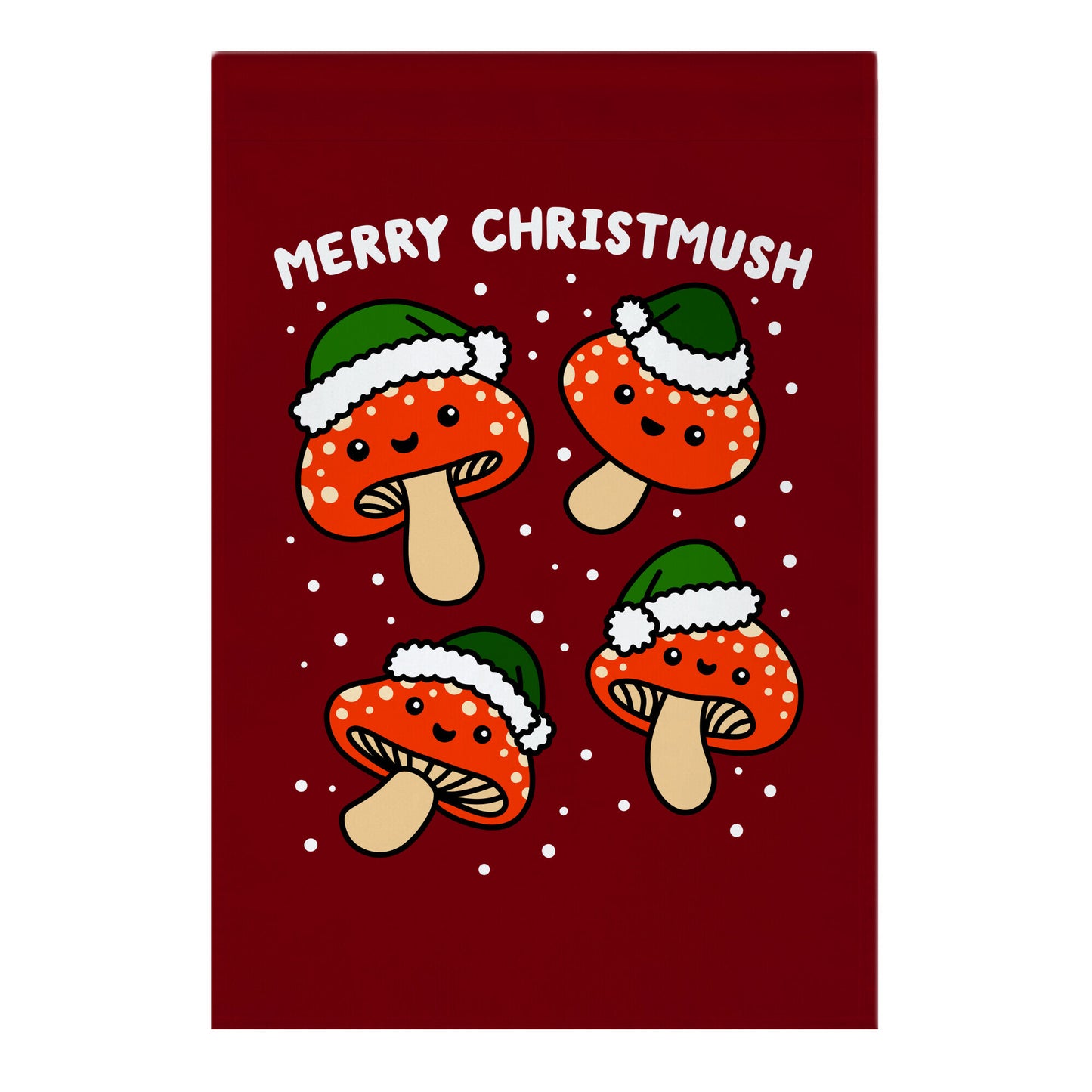 Merry Christmush Mushrooms Garden Flag