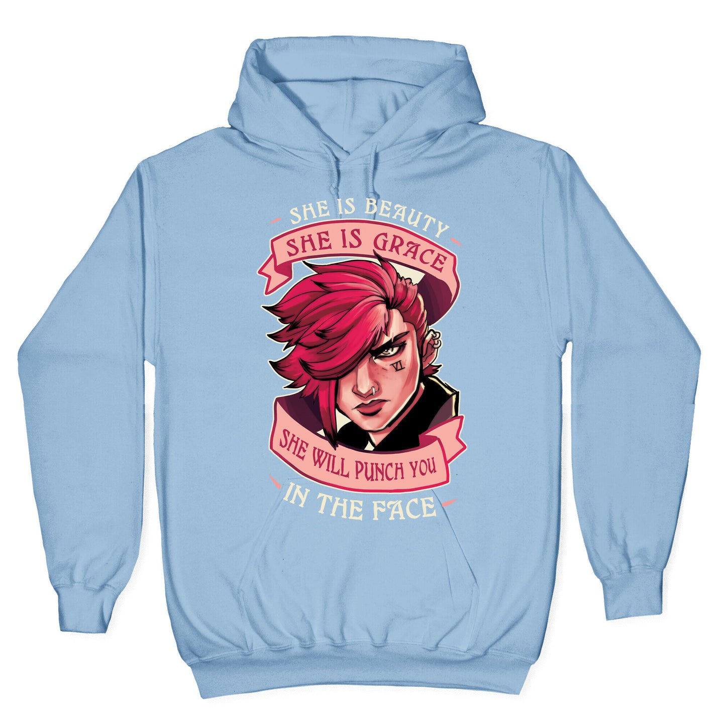 She is Beauty, She Is Grace, She will Punch You In The Face Hoodie
