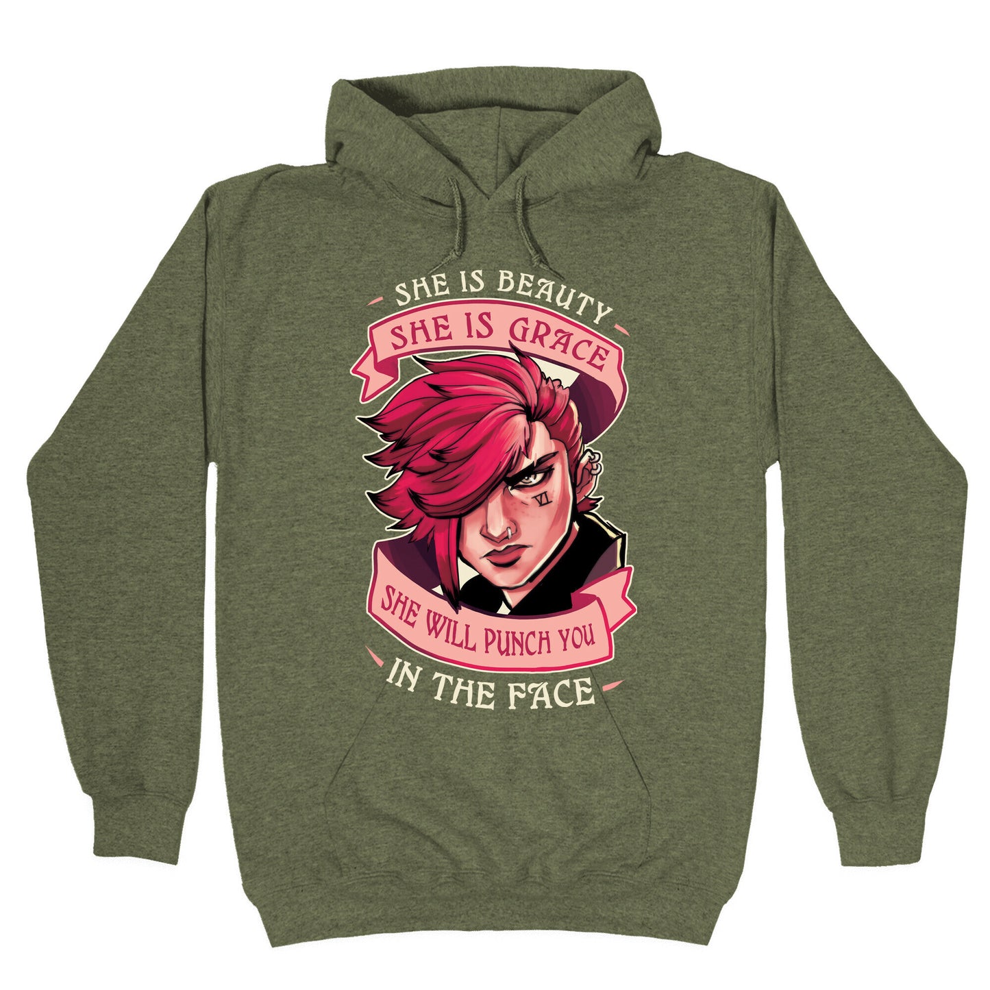 She is Beauty, She Is Grace, She will Punch You In The Face Hoodie