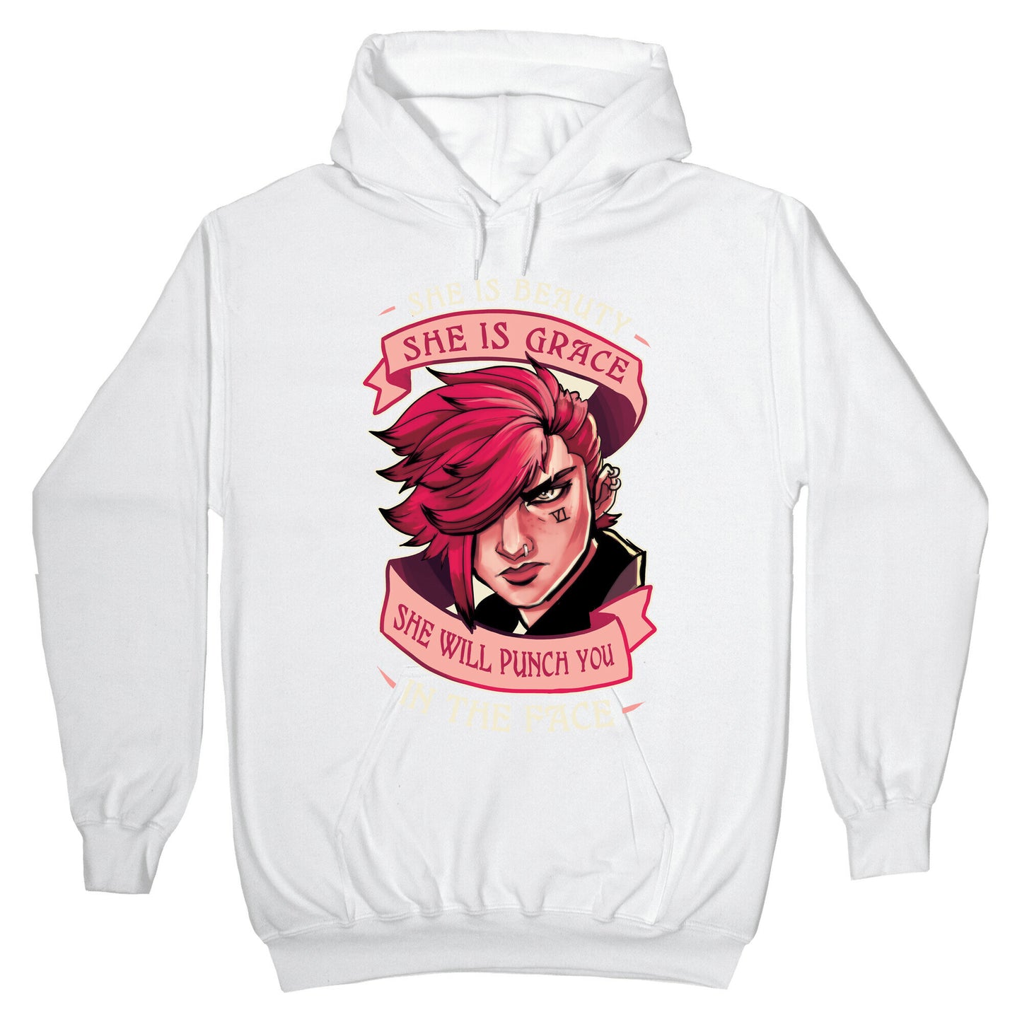 She is Beauty, She Is Grace, She will Punch You In The Face Hoodie