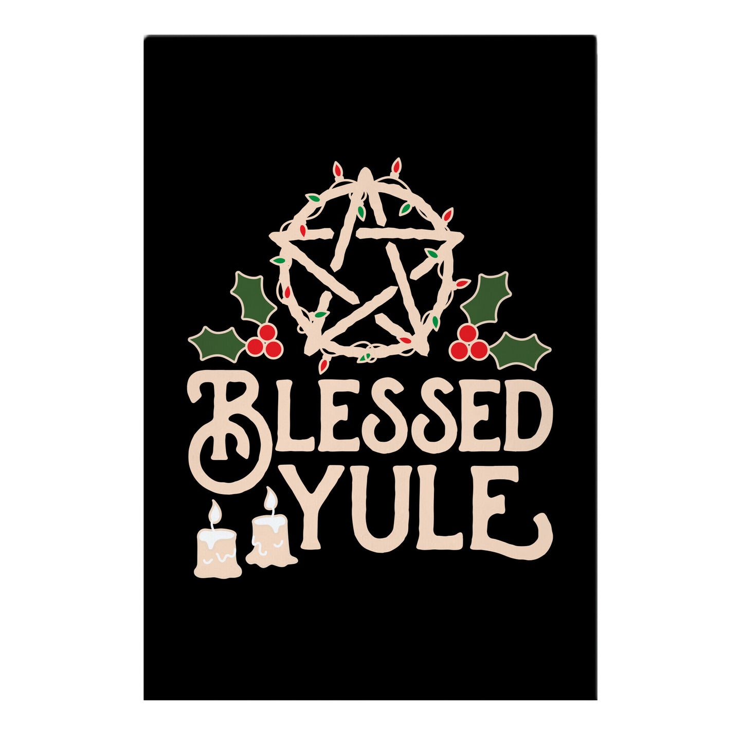 Blessed Yule Garden Flag