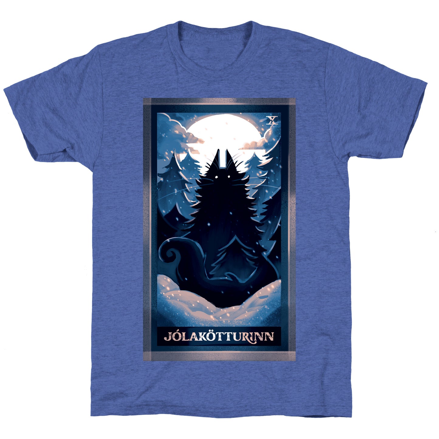 Yule Cat Tarot Card Jólakötturinn Unisex Triblend Tee