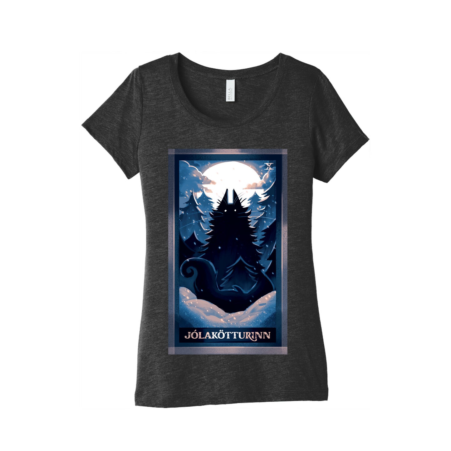 Yule Cat Tarot Card Jólakötturinn Women's Triblend Tee