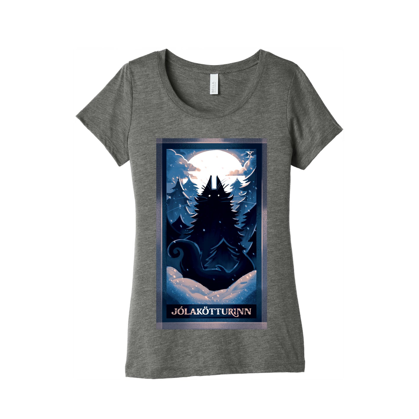 Yule Cat Tarot Card Jólakötturinn Women's Triblend Tee
