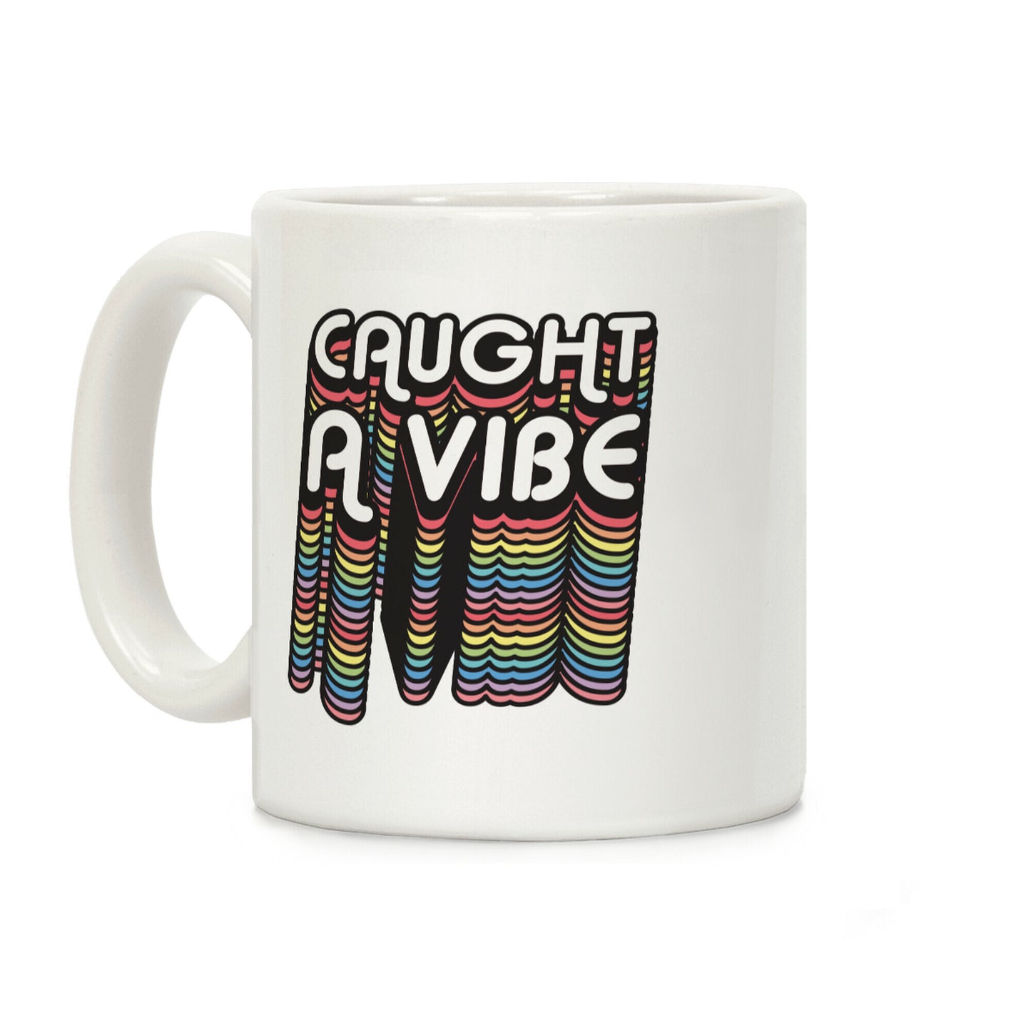 Caught A Vibe Retro Rainbow Coffee Mug
