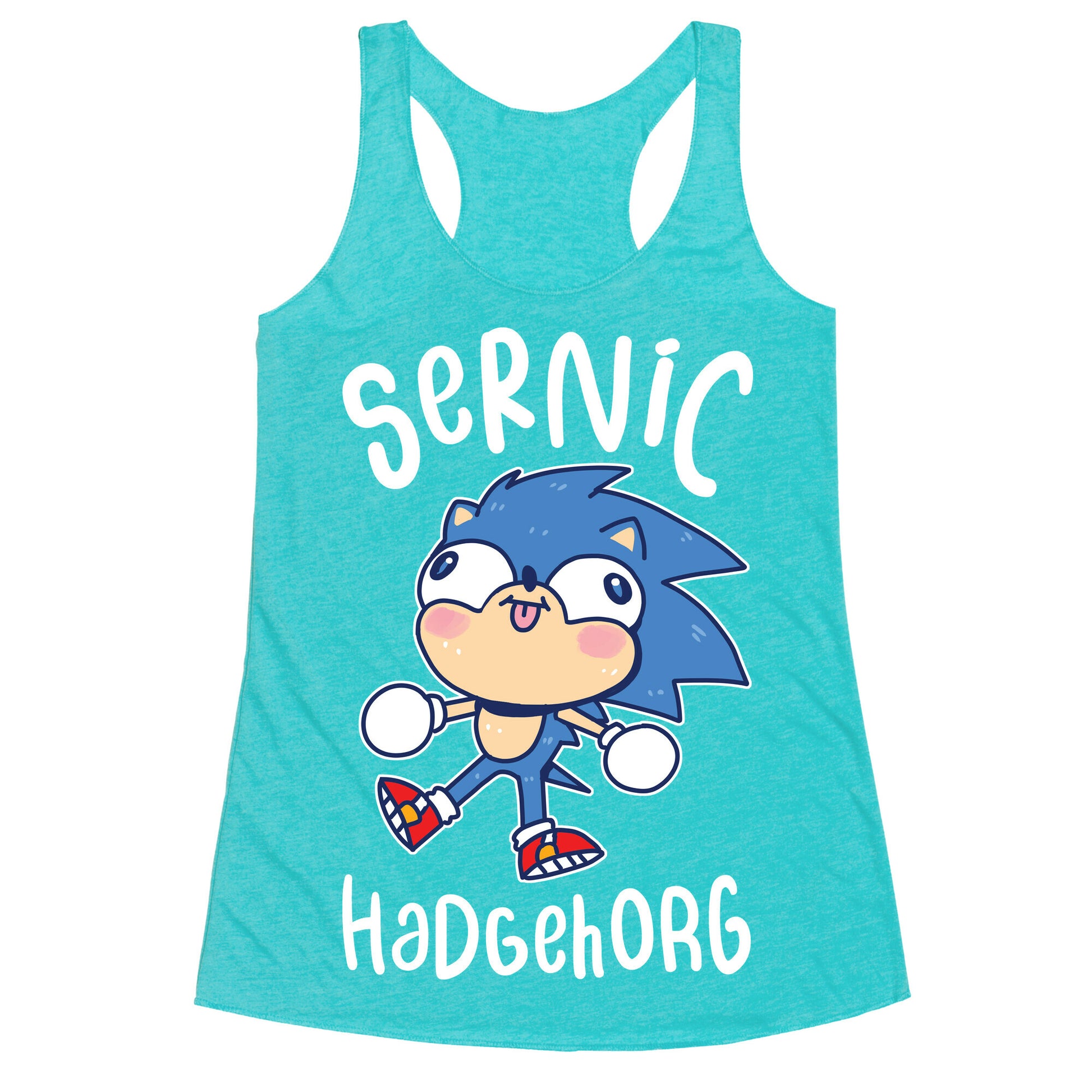 Derpy Sonic Sernic Hadgehorg Racerback Tank