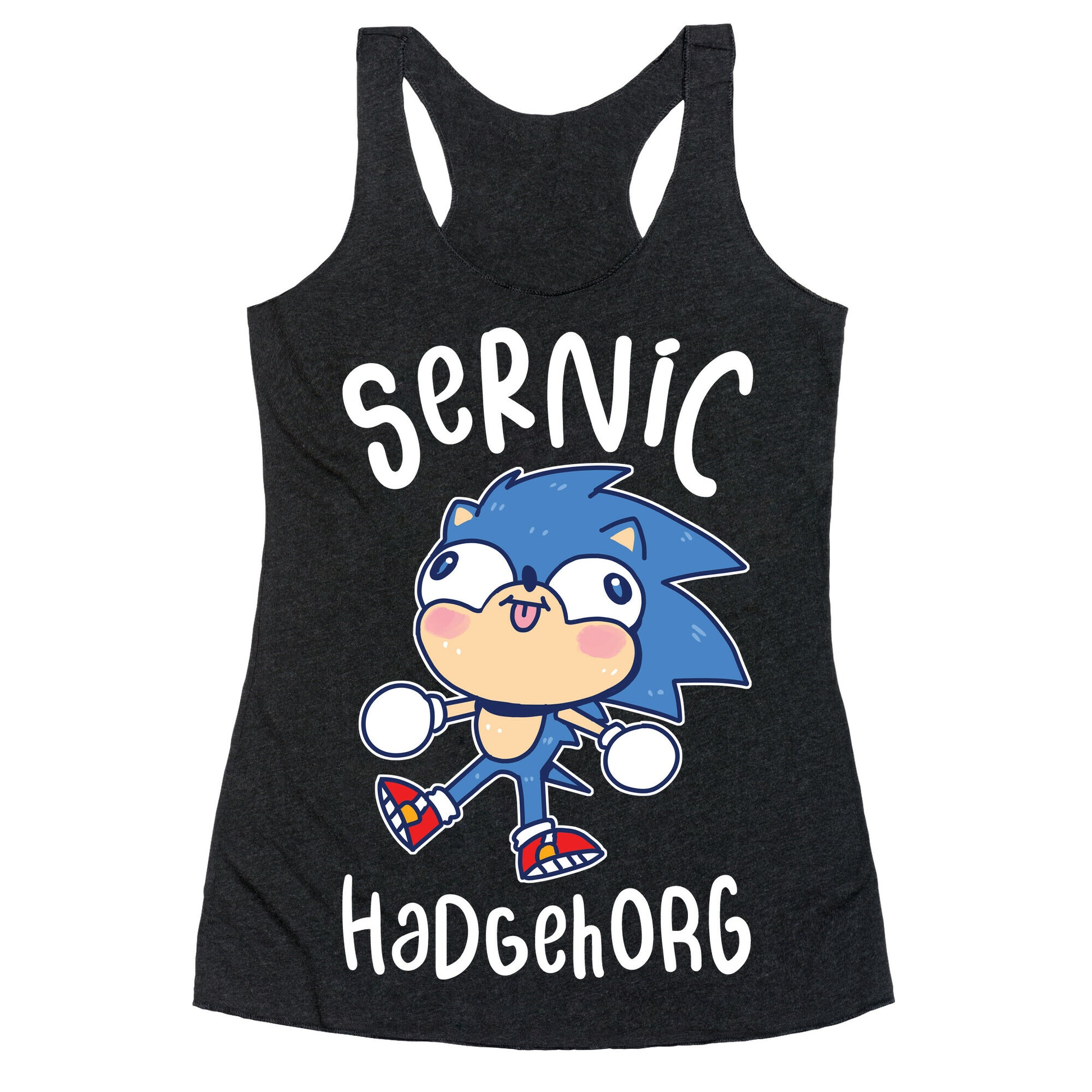 Derpy Sonic Sernic Hadgehorg Racerback Tank
