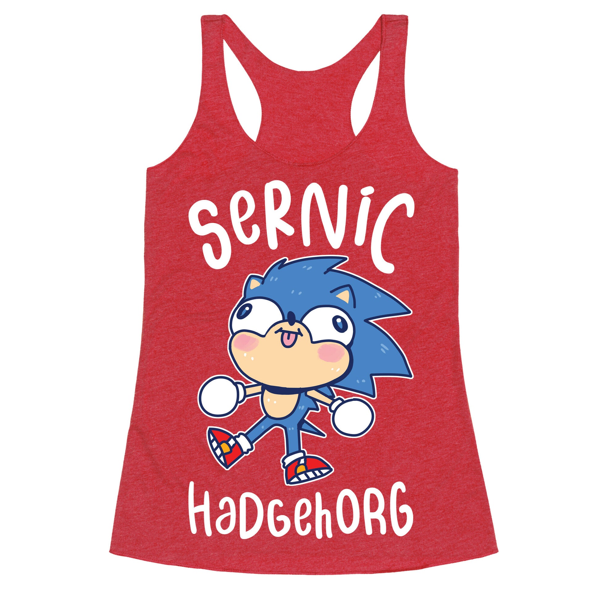 Derpy Sonic Sernic Hadgehorg Racerback Tank