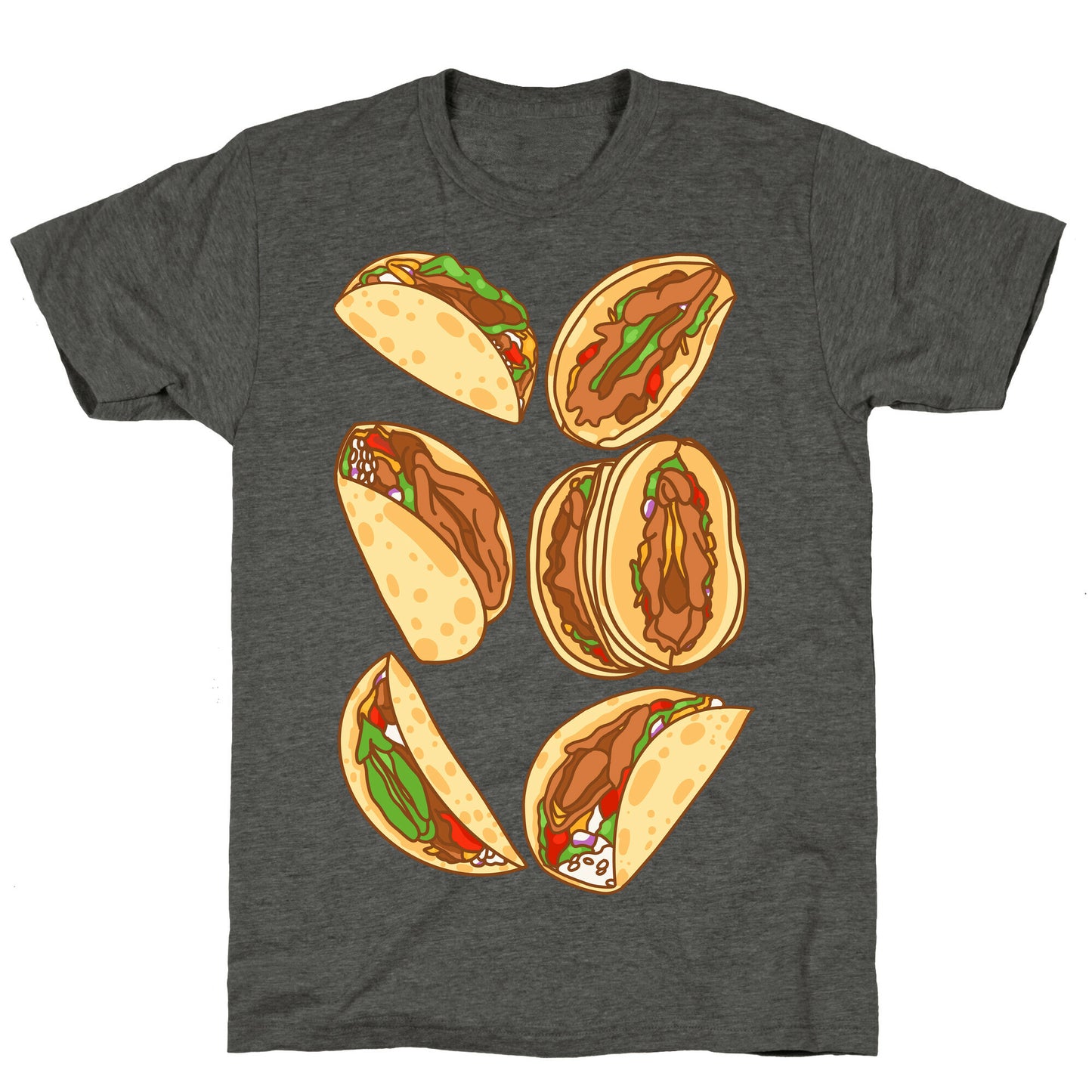 Taco Vulvas Pattern Unisex Triblend Tee