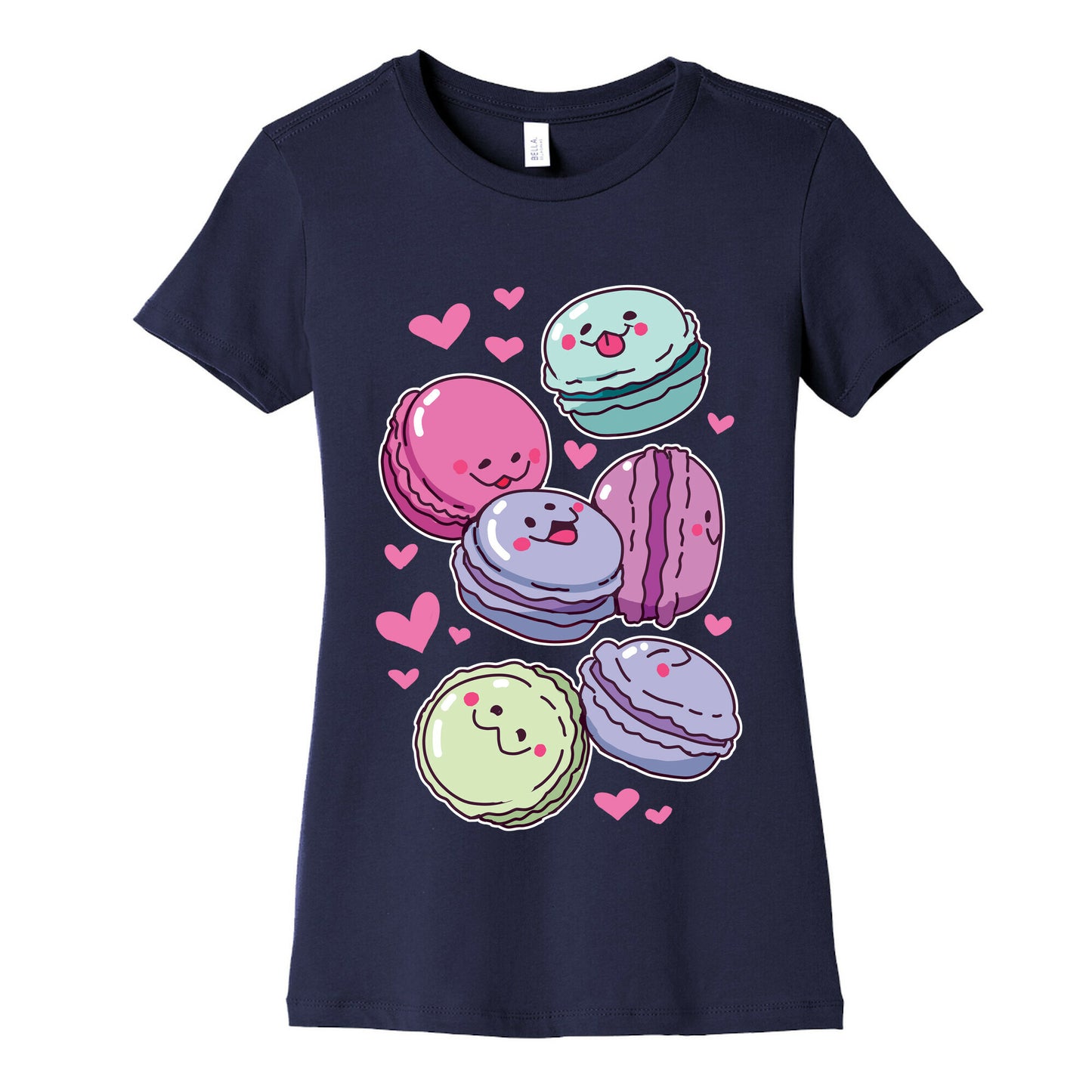 Cute Macarons Pattern Women's Cotton Tee