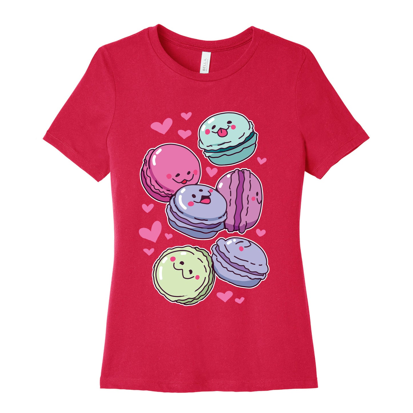 Cute Macarons Pattern Women's Cotton Tee