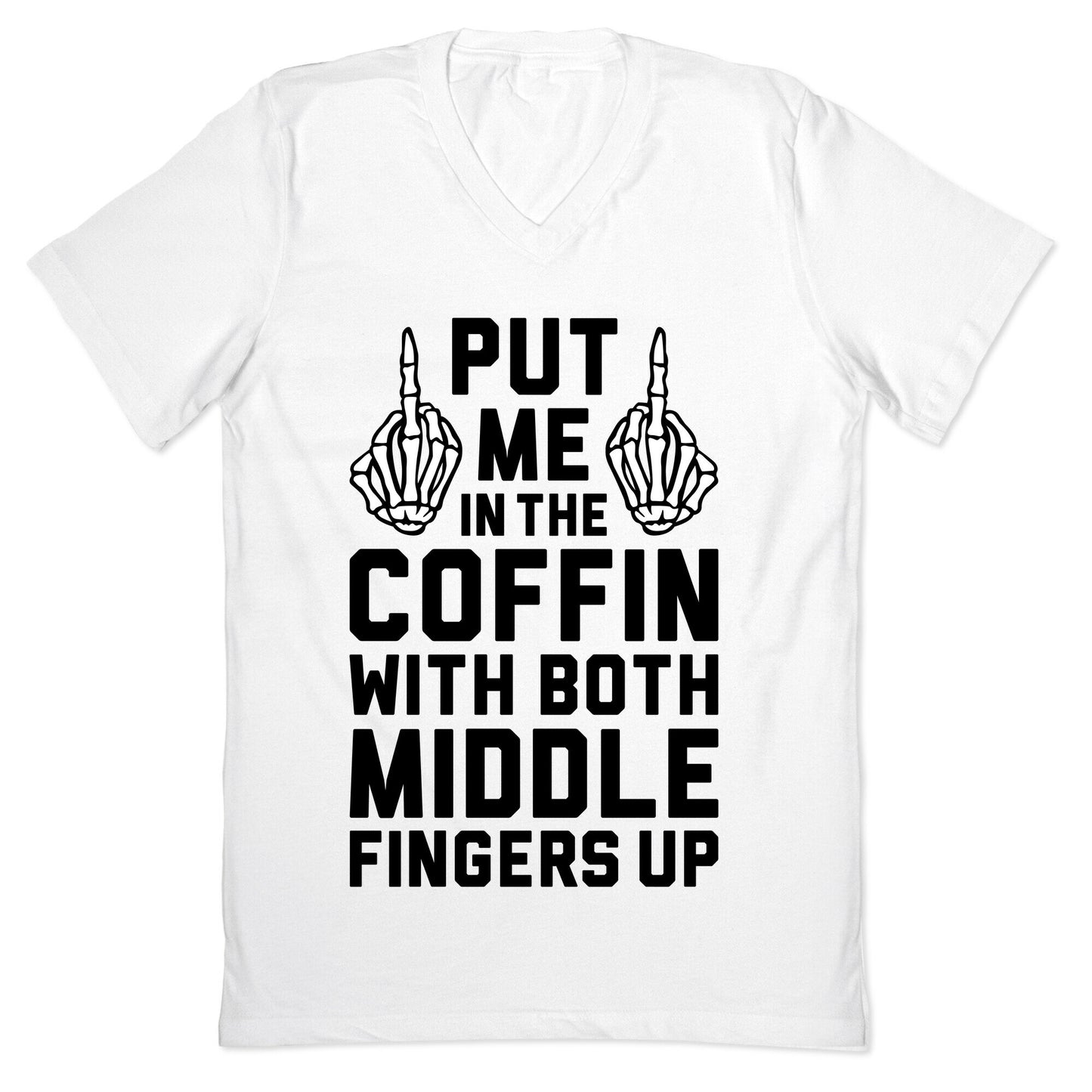 Both Middle Fingers Up V-Neck