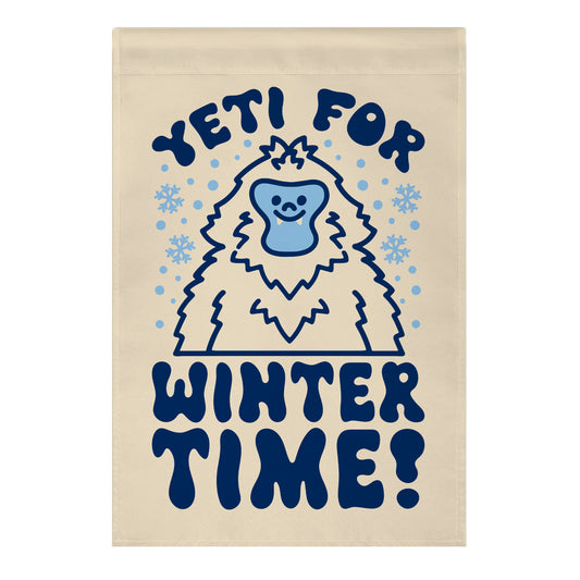 Yeti For Winter Time Garden Flag