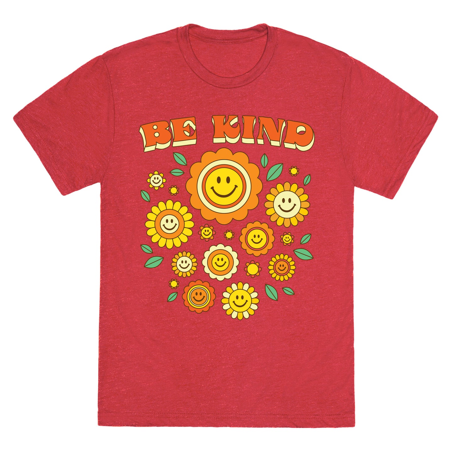 Be Kind Flower Power Smileys Unisex Triblend Tee