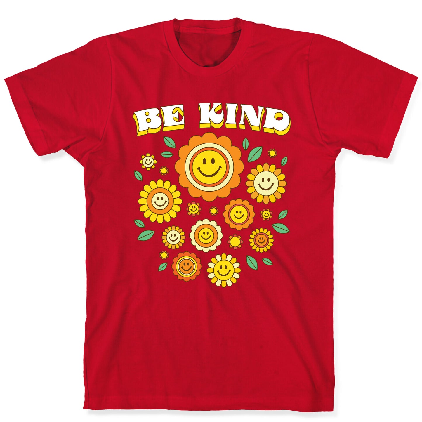 Be Kind Flower Power Smileys T-Shirt