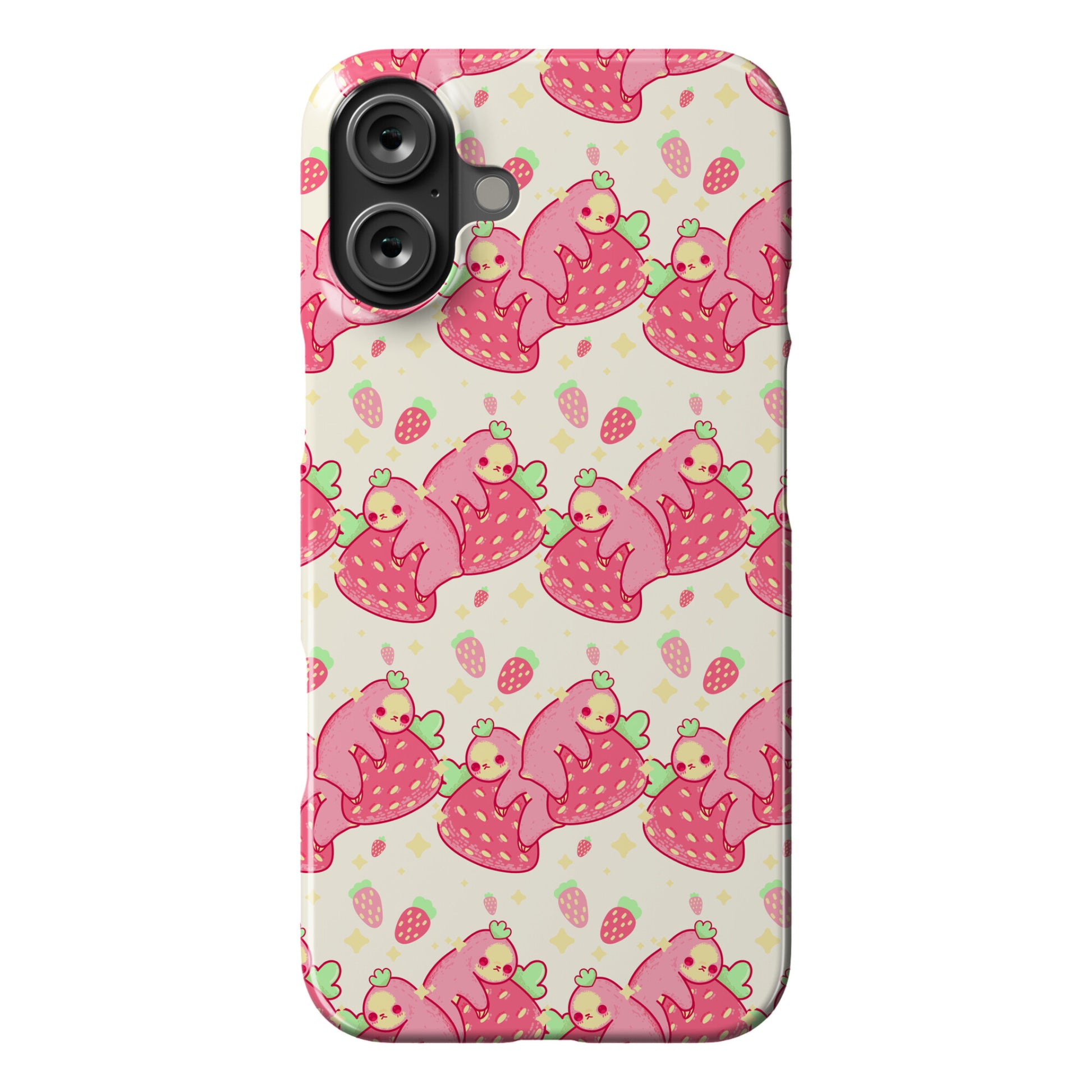 Strawberry Sloth Pattern Phone Case
