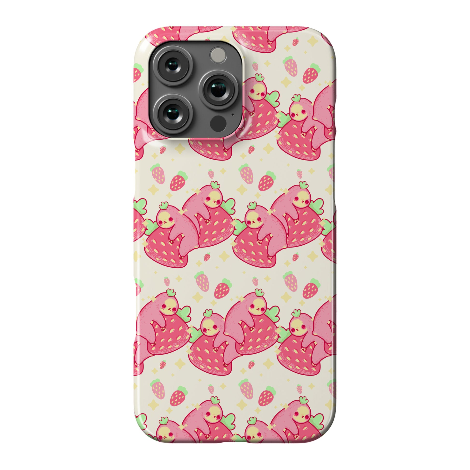 Strawberry Sloth Pattern Phone Case