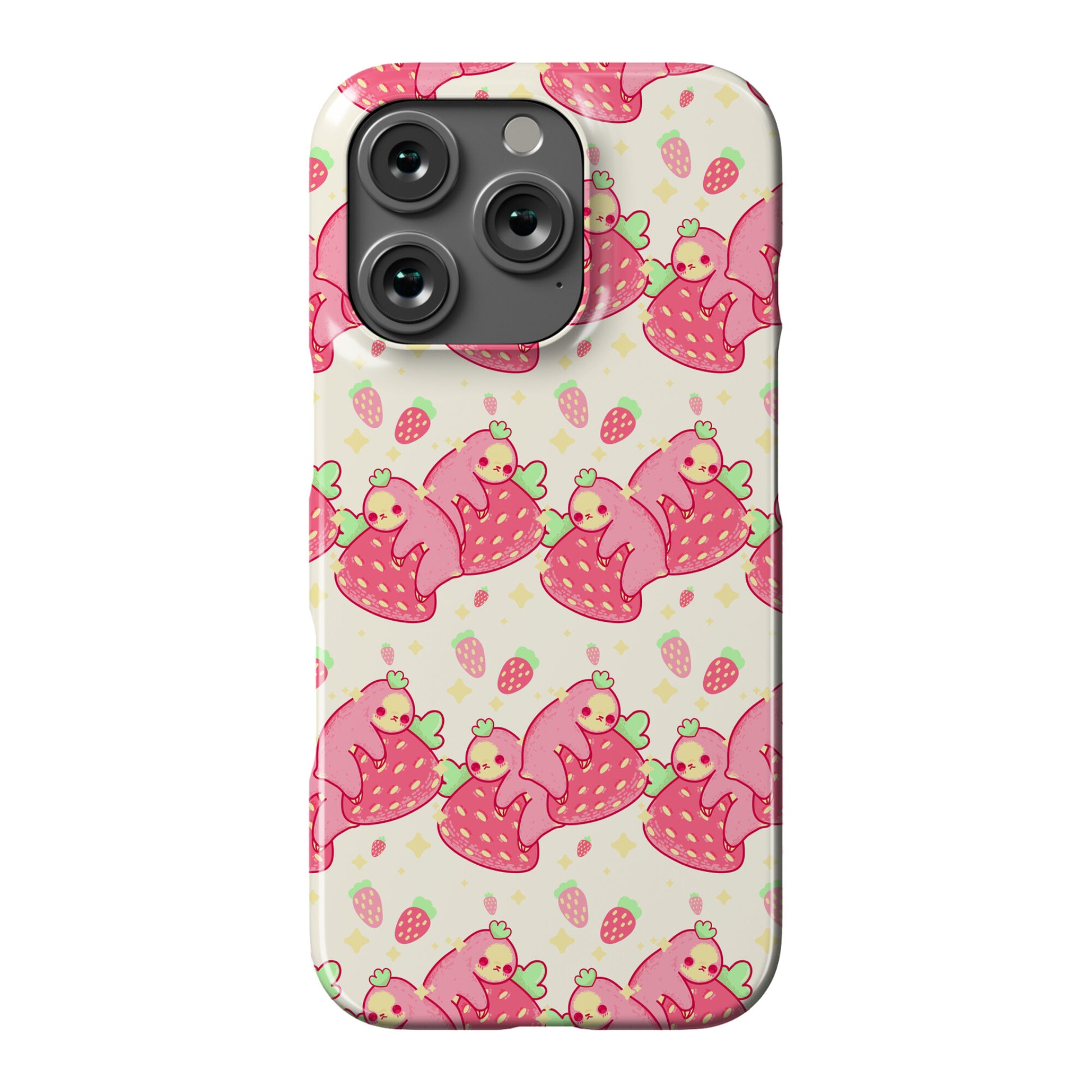 Strawberry Sloth Pattern Phone Case
