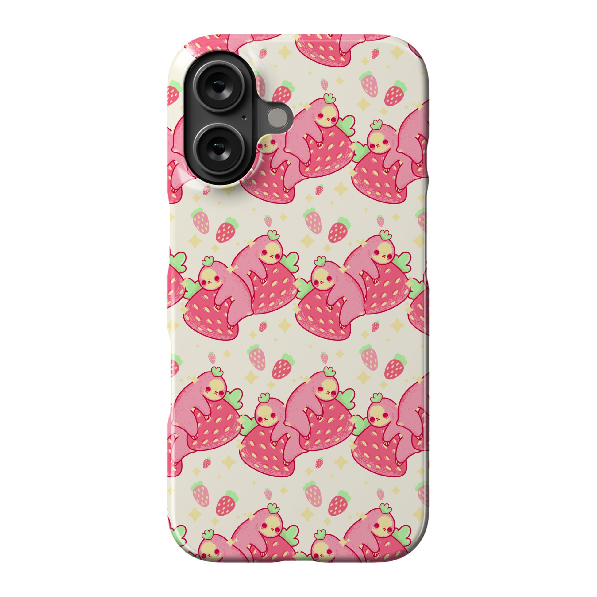 Strawberry Sloth Pattern Phone Case