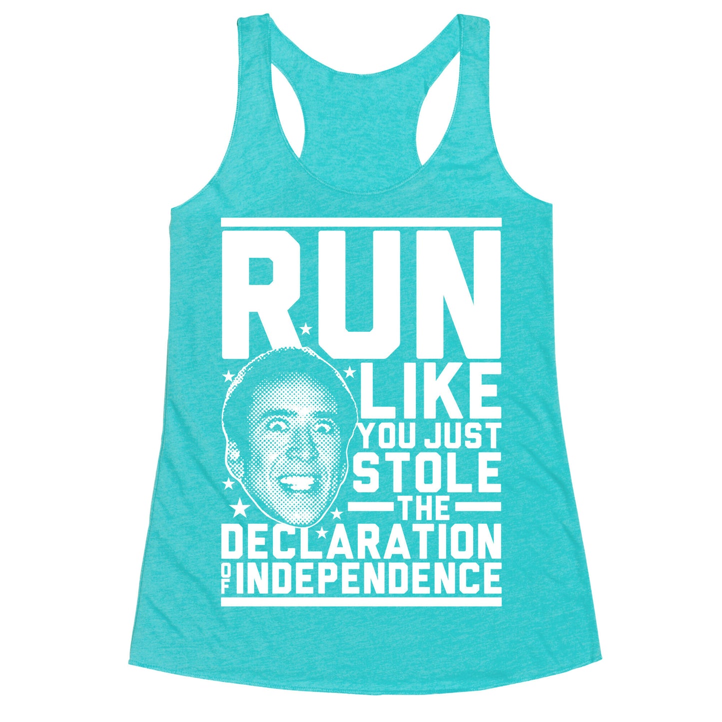 Run Like Nick Cage Racerback Tank