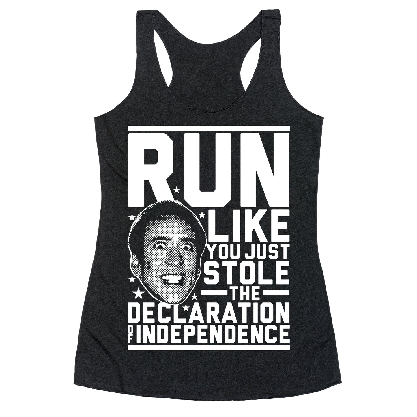 Run Like Nick Cage Racerback Tank