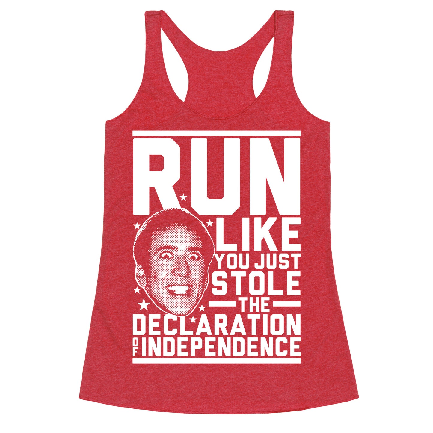 Run Like Nick Cage Racerback Tank