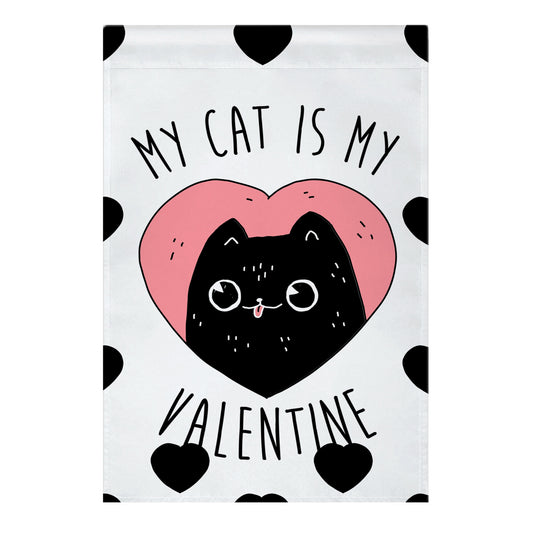 My Cat is My Valentine Garden Flag