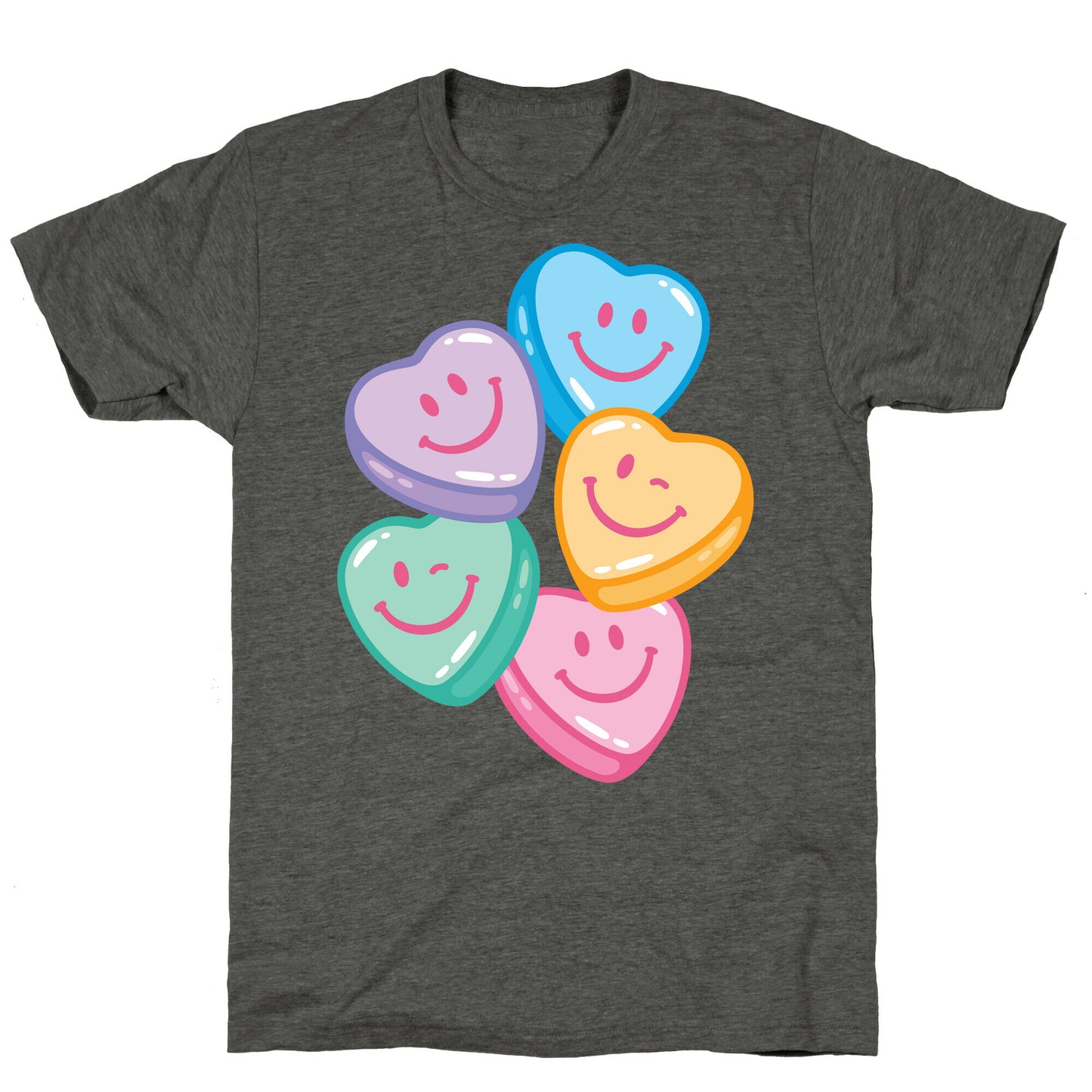 Smiley Candy Hearts Unisex Triblend Tee