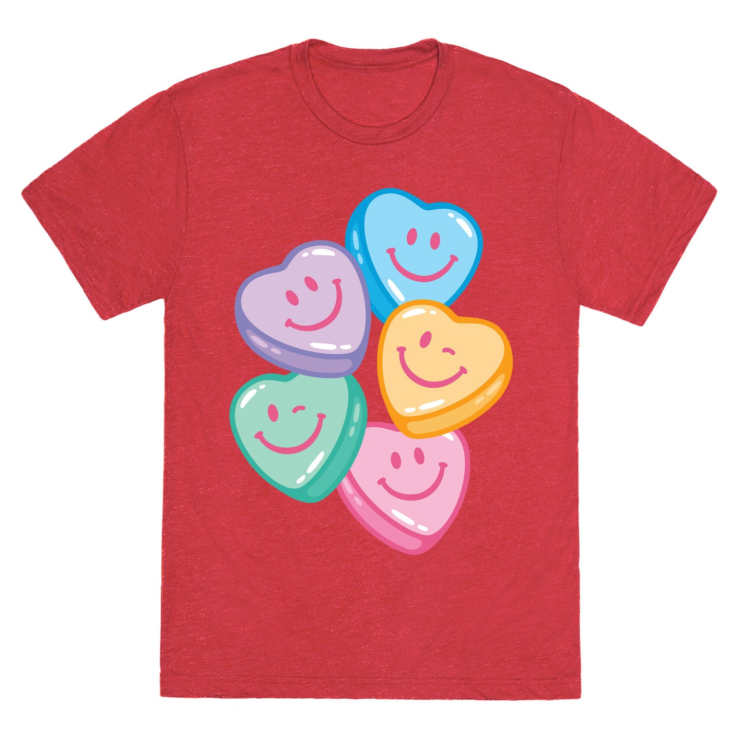 Smiley Candy Hearts Unisex Triblend Tee