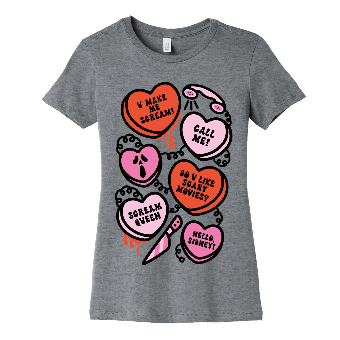Scream Queen Candy Hearts Parody Women's Cotton Tee
