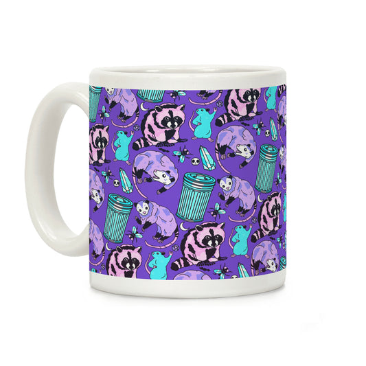 Pastel Goth Trash Animals Pattern Coffee Mug