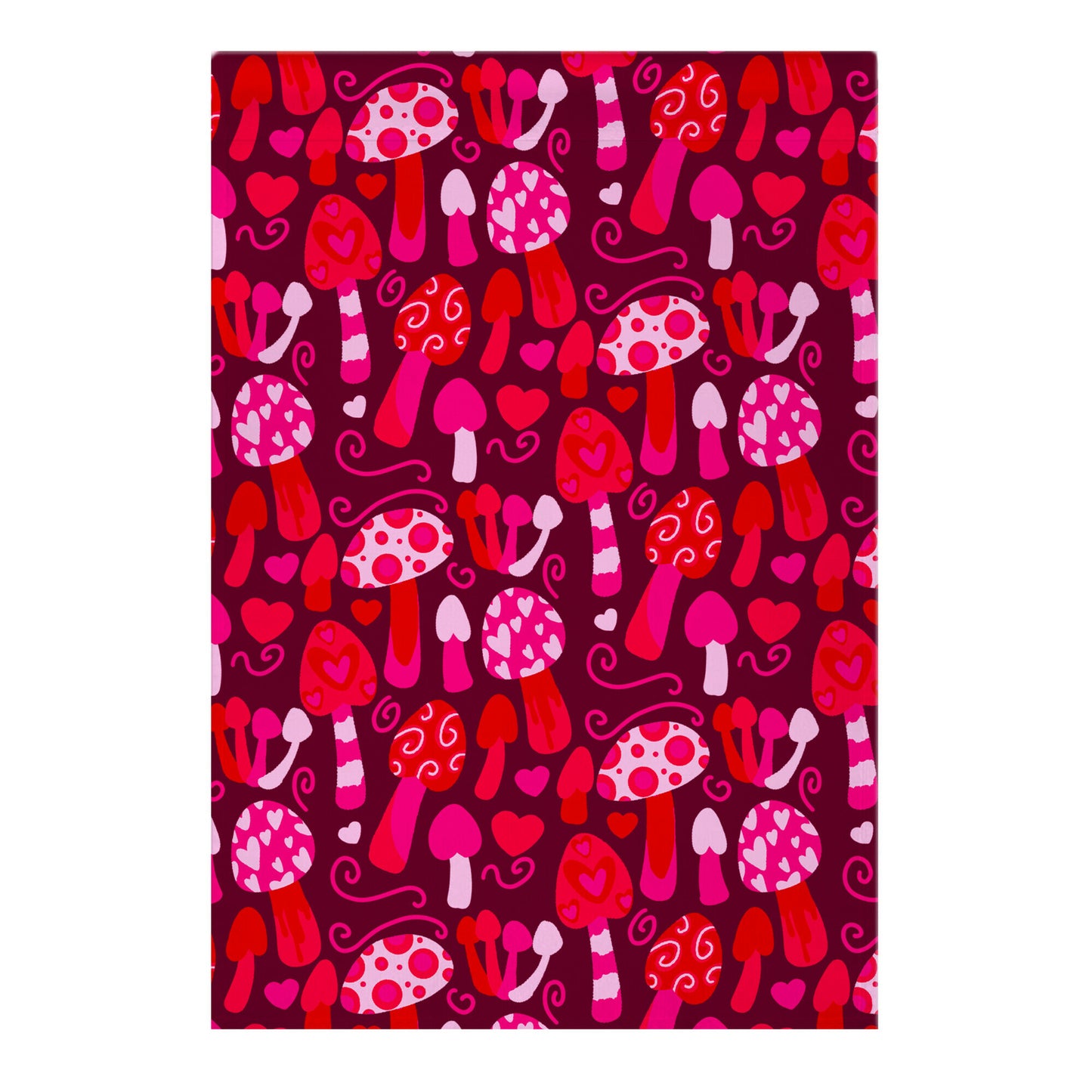 Valentine's Day Mushrooms Pattern Garden Flag