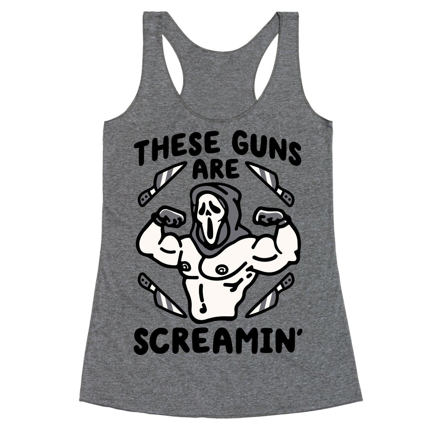 These Guns Are Screamin' Parody Racerback Tank