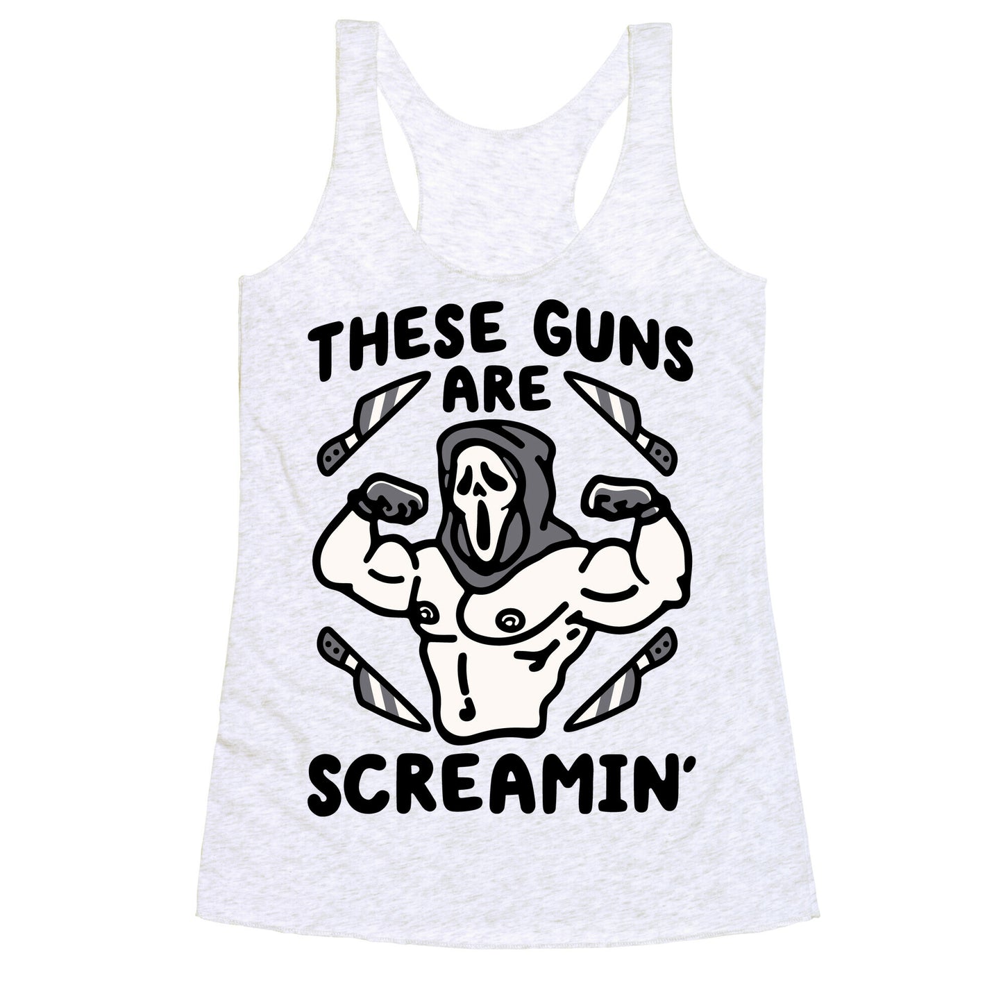 These Guns Are Screamin' Parody Racerback Tank