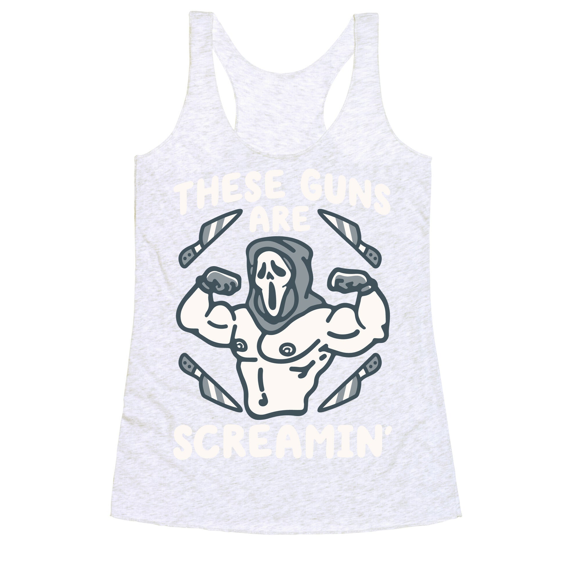 These Guns Are Screamin' Parody Racerback Tank