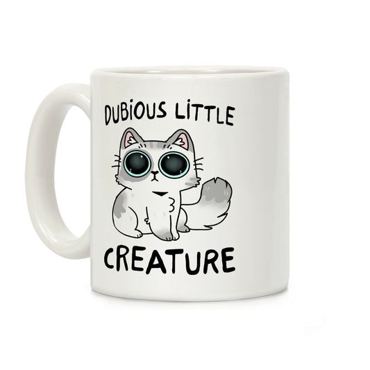 Dubious Little Creature Cat Coffee Mug