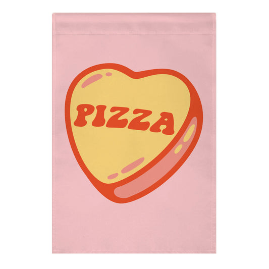 Pizza Candy Heart Garden Flag
