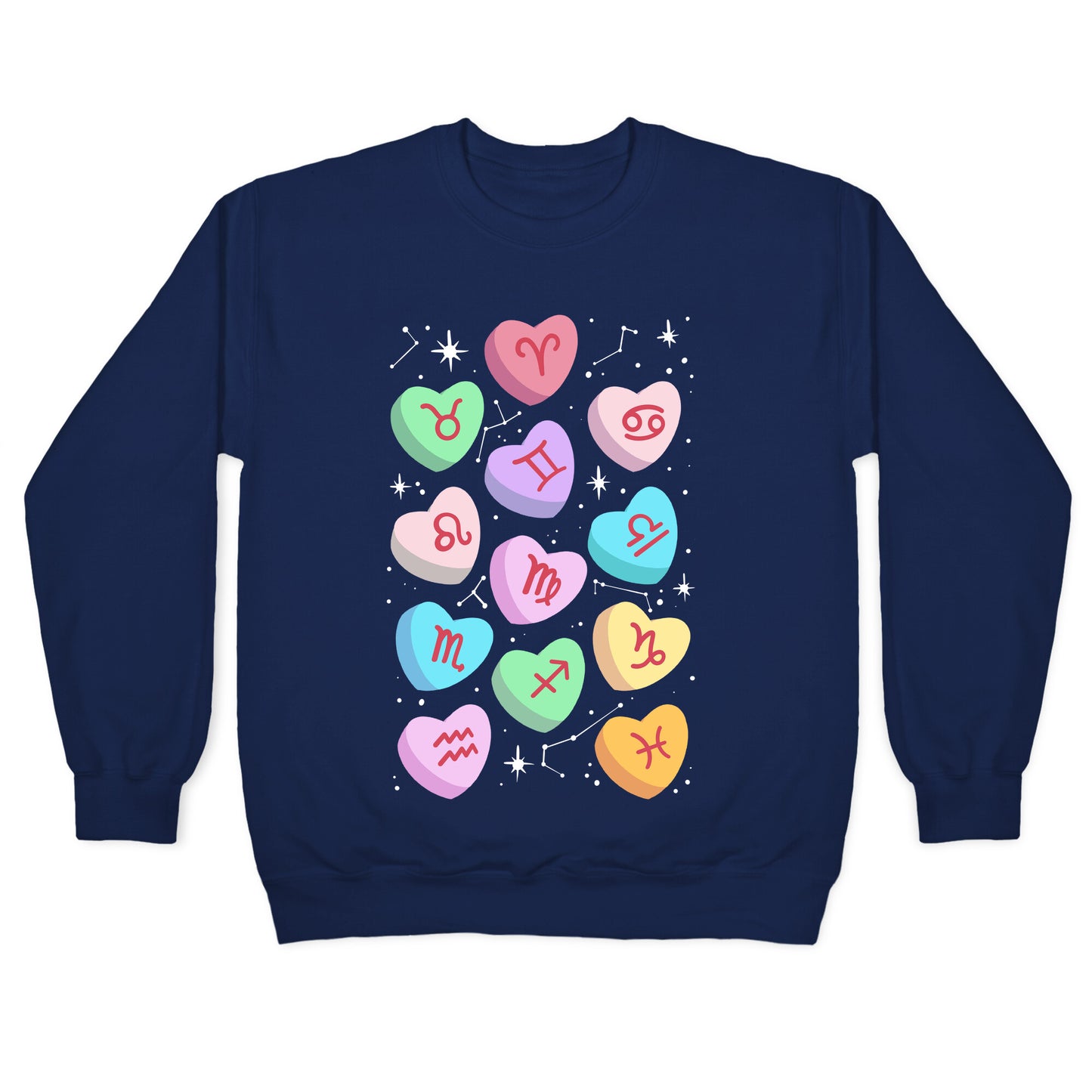 Horoscope Candy Hearts Crewneck Sweatshirt