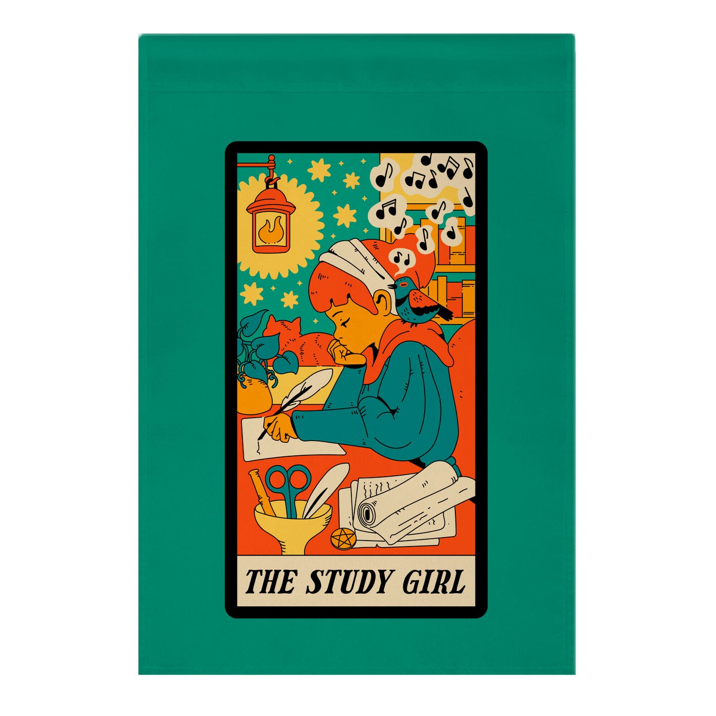 The Study Girl Tarot Card Garden Flag