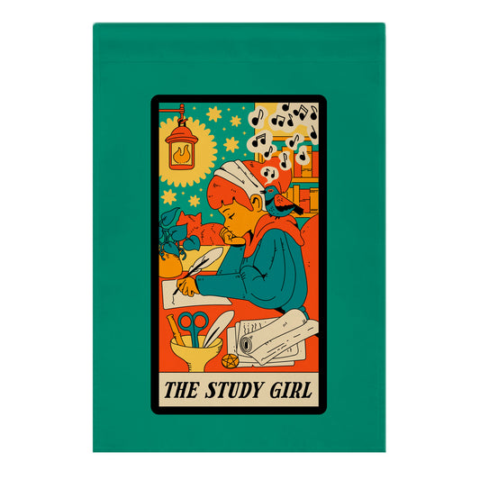 The Study Girl Tarot Card Garden Flag