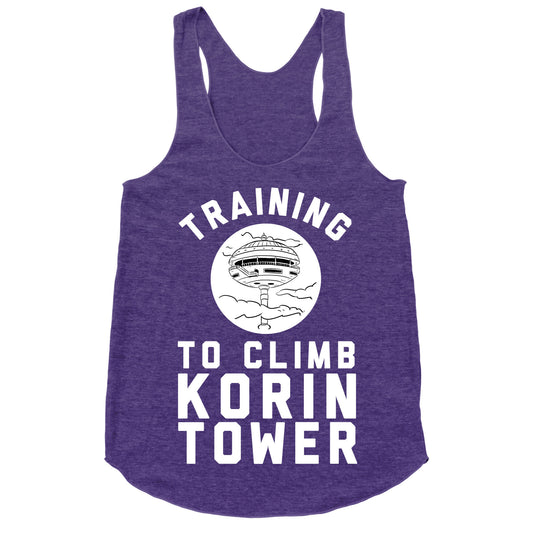 Training To Climb Korin Tower Racerback Tank