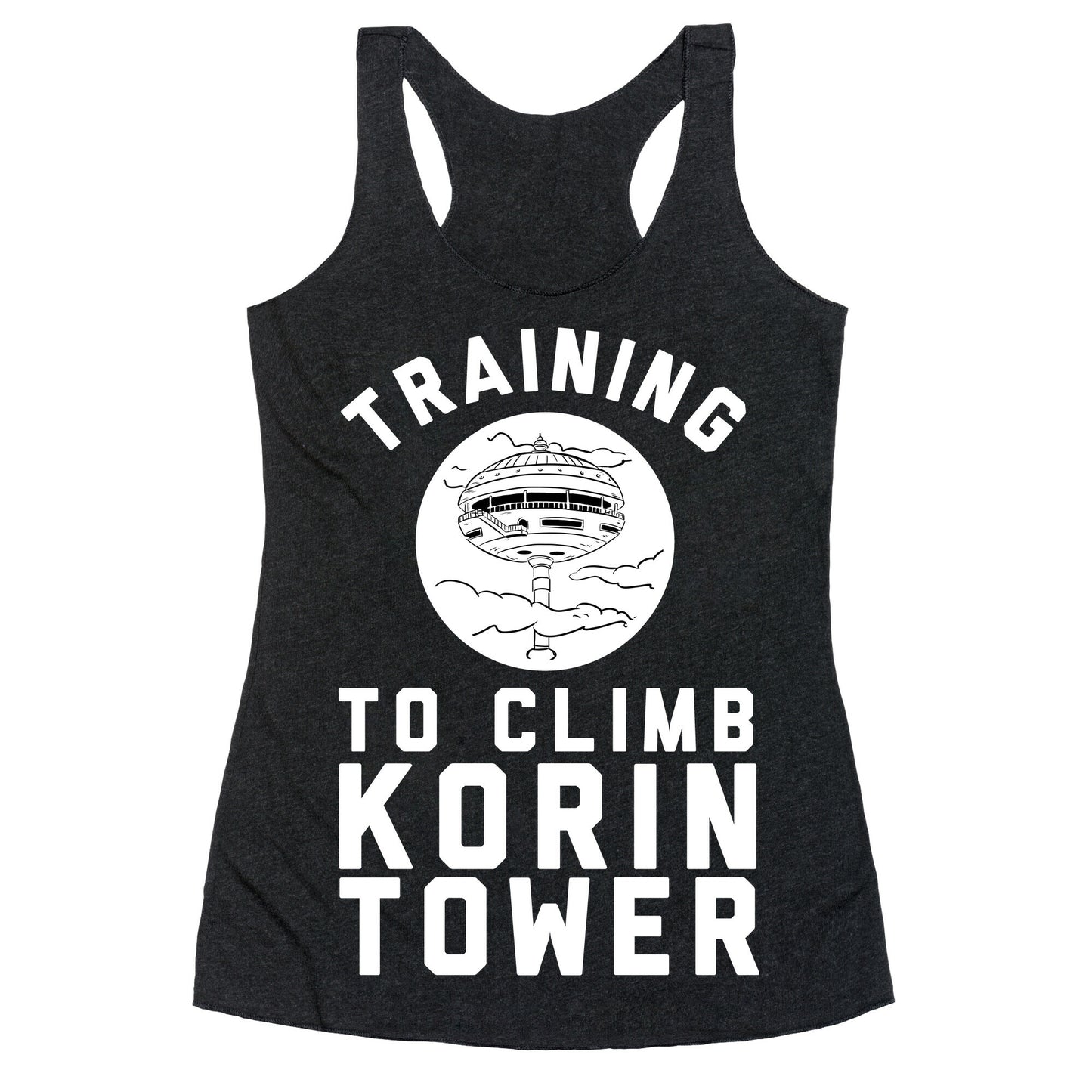 Training To Climb Korin Tower Racerback Tank