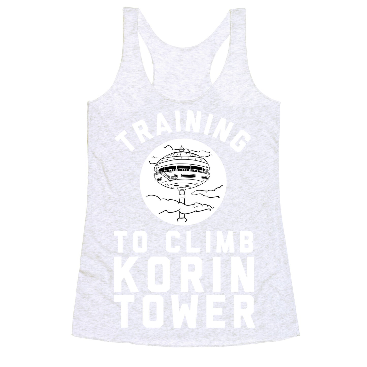 Training To Climb Korin Tower Racerback Tank