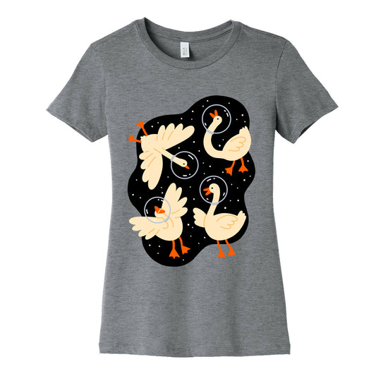 Geese In Space Women's Cotton Tee
