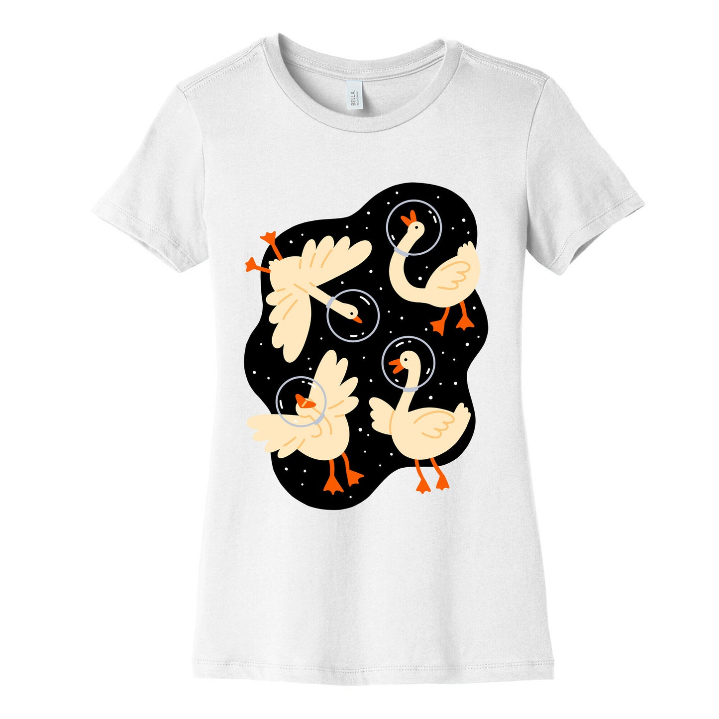 Geese In Space Women's Cotton Tee